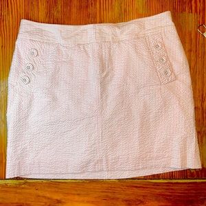 EUC Lilly Pulitzer size 8 lined seersucker skirt pink/white